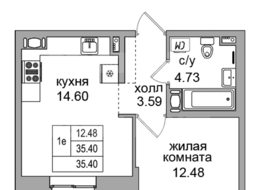 Продажа однокомнатной квартиры в новостройке - ул. Фёдора Абрамова, д. 29 