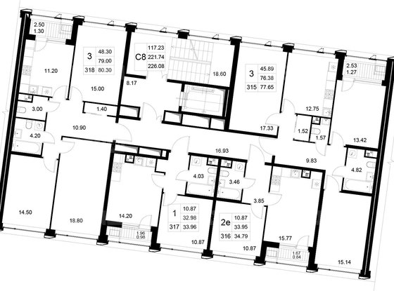 Продажа трехкомнатной квартиры в новостройке - Челюскина улица, д.8, стр1 