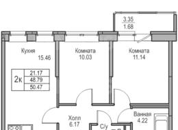 Продажа двухкомнатной квартиры в новостройке - г. Санкт-Петербург, 3-я Конная Лахта, участок 9, (северо-восточнее дома 45, литера Д по 3-ей Конной Лахте)
 