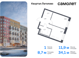 Продажа однокомнатной квартиры в новостройке - жилой комплекс Квартал Лаголово, 1 