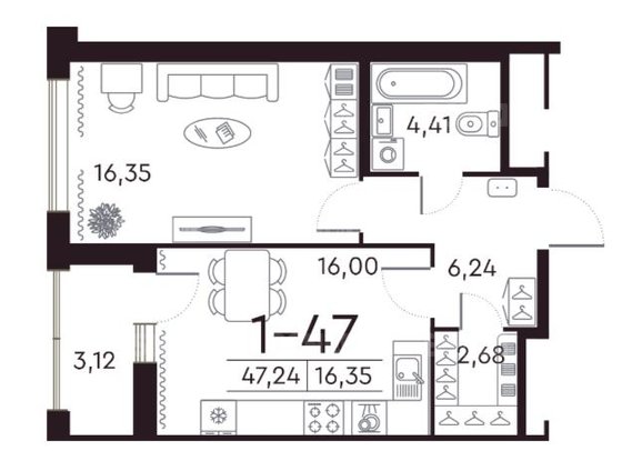 Продажа однокомнатной квартиры - Петровский проспект, д.22, корп.2 стр 1 