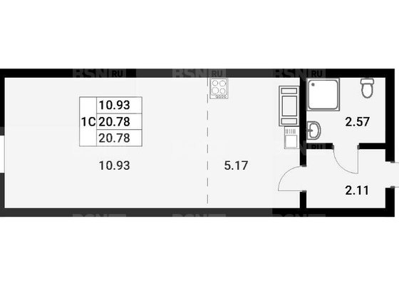 Продажа однокомнатной квартиры - Мурино, Воронцовский бульвар, д.19, корп.1 