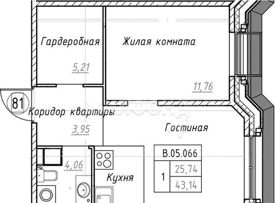 Продажа однокомнатной квартиры - Малоохтинский проспект, д.12 